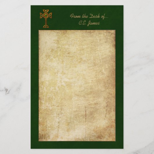 Celtic Cross en Parchment Briefpapier (Voorkant)