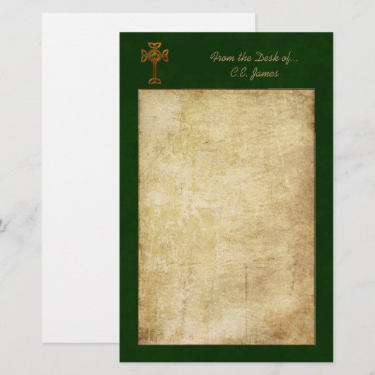 Celtic Cross en Parchment Briefpapier (Voorkant / Achterkant)