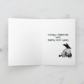 Celtic Cross en Raven Christmas Kaart (Binnen)
