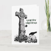 Celtic Cross en Raven Yuletide Kaart (Voorkant)