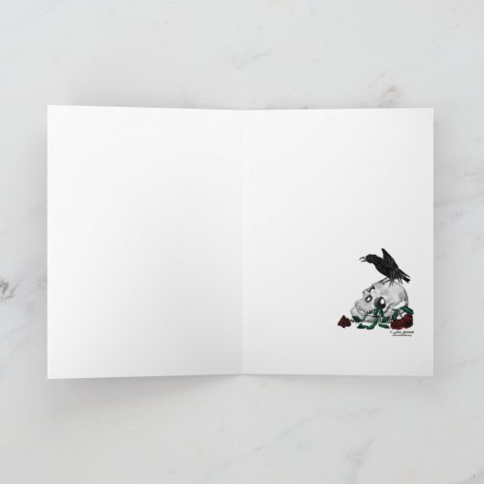 Celtic Cross en Raven Yuletide Kaart (Binnen)