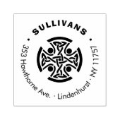 Celtic Cross Familienaam Return Address Rubberstempel (Afrduk)