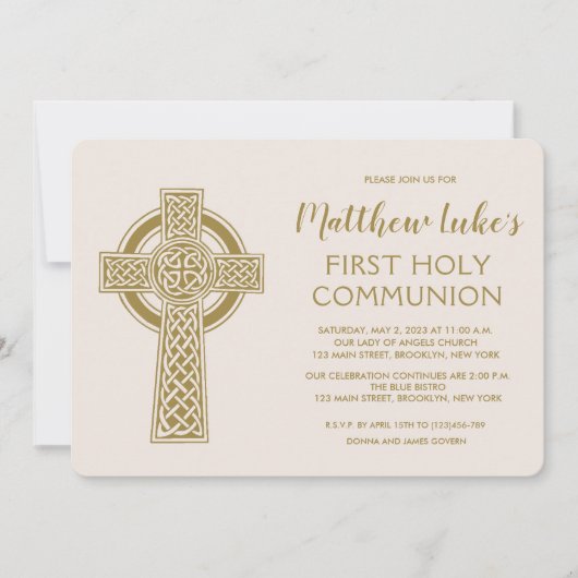 Celtic Cross First Community Invitation Kaart (Voorkant)