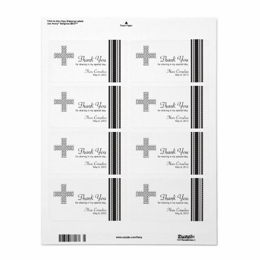 Celtic Cross First Holy Communion Favor Etiket (Full Sheet)