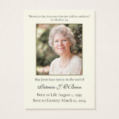 Celtic Cross Funeral Memorial Prayer Ierse Kaart (Achterkant)