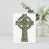 Celtic Cross - Green Stone Briefkaart (Staand voorkant)