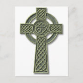 Celtic Cross - Green Stone Briefkaart (Voorkant)