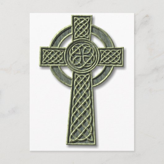 Celtic Cross - Green Stone Briefkaart (Voorkant)