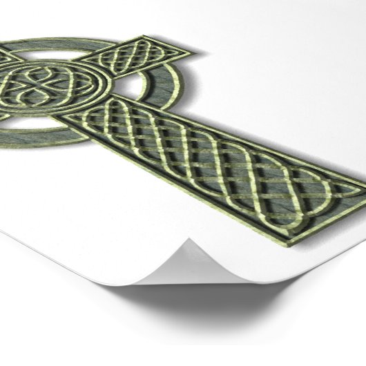 Celtic Cross - Green Stone Poster (Hoek)