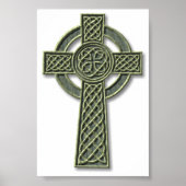 Celtic Cross - Green Stone Poster (Voorkant)