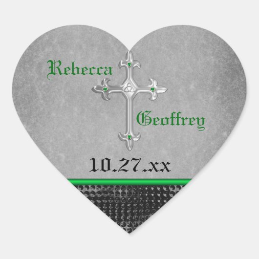 Celtic Cross Green, zwart, grijs bruiloft Sticker (Voorkant)