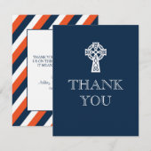 Celtic Cross - Hartelijk dank - Eerste mededeling Bedankkaart (Voorkant / Achterkant)