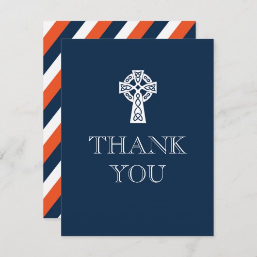 Celtic Cross - Hartelijk dank - Eerste mededeling Bedankkaart (Voorkant / Achterkant)
