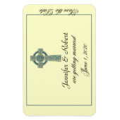 Celtic Cross in Blauwgroen en Ivoor Save the Date Magneet (Verticaal)