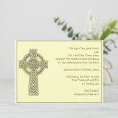 Celtic Cross in Gold Ivory Wedding Invitation Kaart (Staand voorkant)