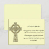 Celtic Cross in Gold Mythic Ivory Wedding Insert Informatiekaartje (Voorkant / Achterkant)
