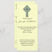 Celtic Cross in het Blauwgroen en ivoren huwelijks Programmakaart (Voorkant / Achterkant)