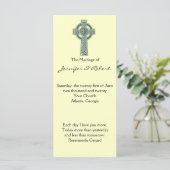 Celtic Cross in het Blauwgroen en ivoren huwelijks Programmakaart (Staand voorkant)