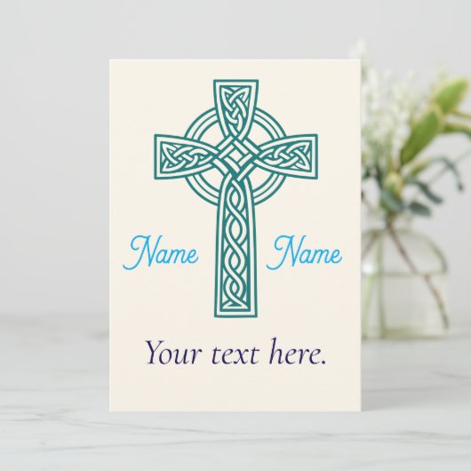 Celtic Cross Invitation Kaart (Staand voorkant)