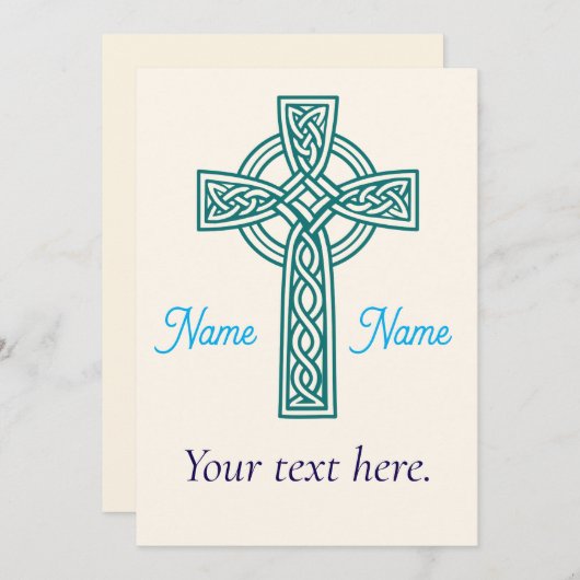 Celtic Cross Invitation Kaart (Voorkant / Achterkant)