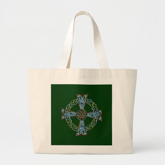 Celtic Cross Irish Art History Collectie Grote Tote Bag (Voorkant)