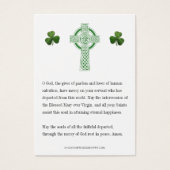 Celtic Cross Irish Funeral Memorial Prayer Kaarten Visitekaartje (Voorkant)