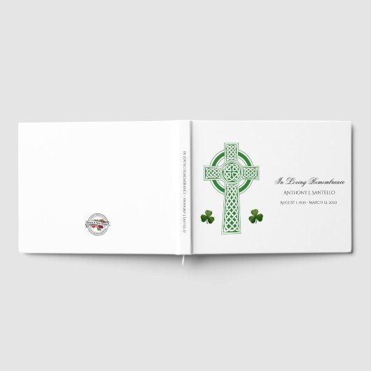 Celtic Cross Irish Shamrocks Memorial Funeral Gastenboek (Volledig)
