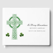 Celtic Cross Irish Shamrocks Memorial Funeral Gastenboek (Voorkant)