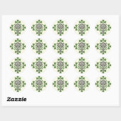 Celtic Cross Irish Shamrocks St. Patricks Day Ronde Sticker (Vel)