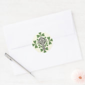 Celtic Cross Irish Shamrocks St. Patricks Day Ronde Sticker (Envelop)