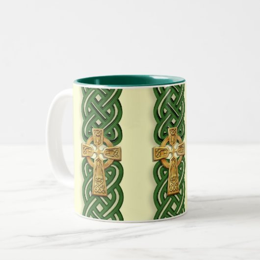 Celtic Cross-koffie Mok (Voorkant links)
