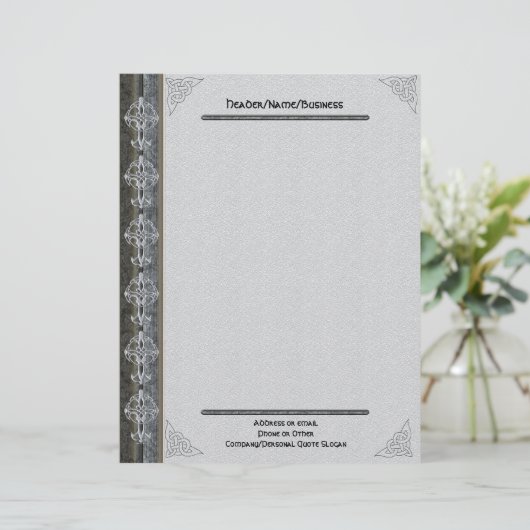 Celtic Cross Letterhead Custom Briefhoofd (Staand voorkant)