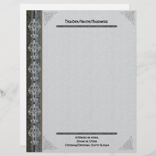 Celtic Cross Letterhead Custom Briefhoofd (Voorkant / Achterkant)