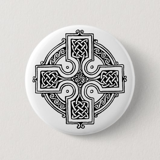 Celtic cross pattern ronde button 5,7 cm (Voorkant)