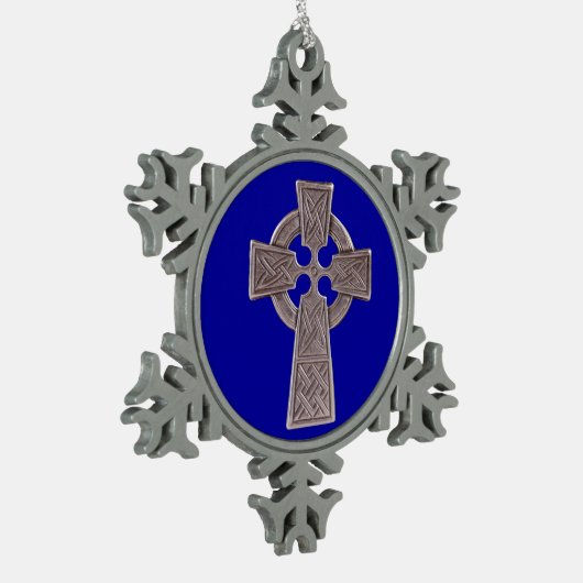 Celtic Cross Pewter Snowflake Ornament (Links)