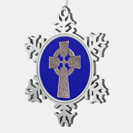 Celtic Cross Pewter Snowflake Ornament (Rechts)