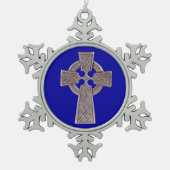 Celtic Cross Pewter Snowflake Ornament (Voorkant)