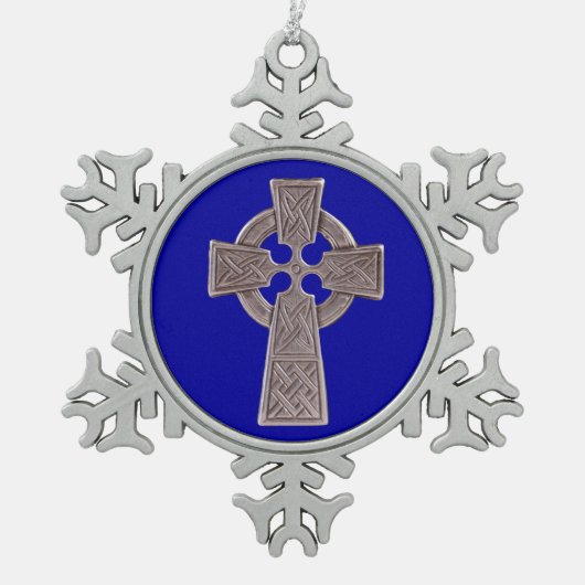 Celtic Cross Pewter Snowflake Ornament (Voorkant)