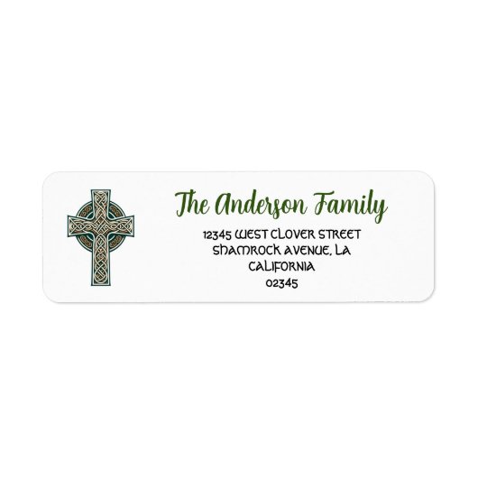 Celtic Cross Return Adres Etiket (Voorkant)