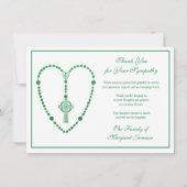 Celtic Cross Rosary Funeral Sympathie Bedankkaart (Voorkant)