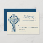 Celtic Cross RSVP-kaart RSVP Kaartje (Voorkant / Achterkant)