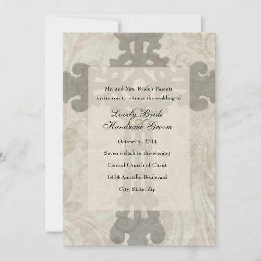 Celtic Cross Scripting Love Wedding Invitation Kaart (Voorkant)
