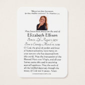 Celtic Cross Shamrocks Funeral Memorial Prayer Visitekaartje (Achterkant)