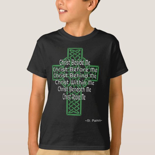 Celtic Cross Shirt St Patrick's Prayer Christian (Voorkant)
