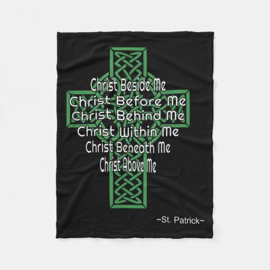 Celtic Cross Shirt St Patrick's Prayer Christian  Fleece Deken (Voorkant)