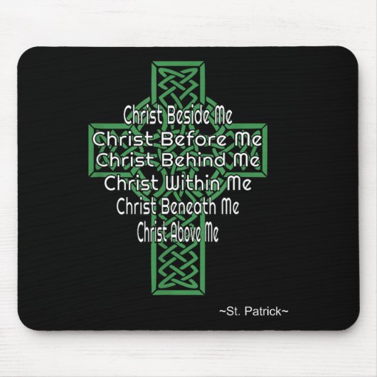 Celtic Cross Shirt St Patrick's Prayer Christian  Muismat (Voorkant)
