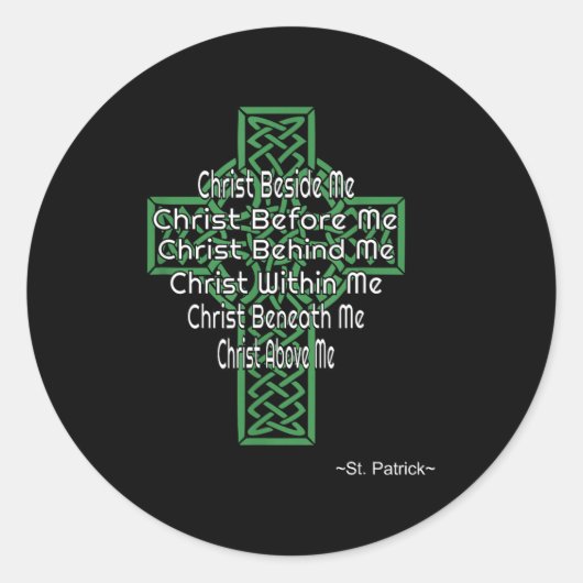 Celtic Cross Shirt St Patrick's Prayer Christian  Ronde Sticker (Voorkant)