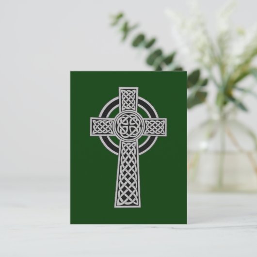 Celtic Cross - Silver Briefkaart (Staand voorkant)