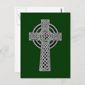 Celtic Cross - Silver Briefkaart (Voorkant / Achterkant)