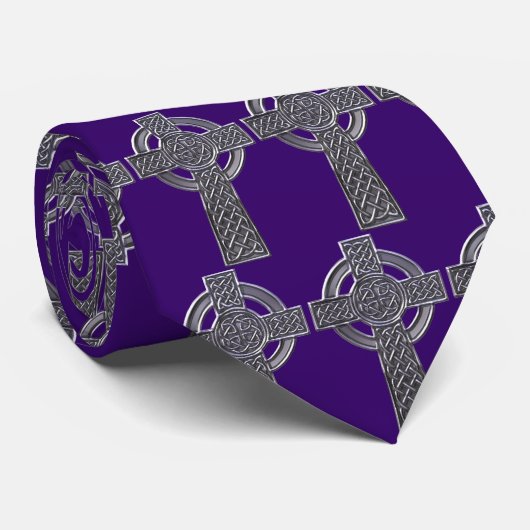 Celtic Cross - Silver Stropdas (Opgerold)
